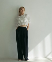 トップス anuke Typewriter Shirring Tops anuke（アンヌーク）の「Typewriter Shirring Tops（Tシャツ