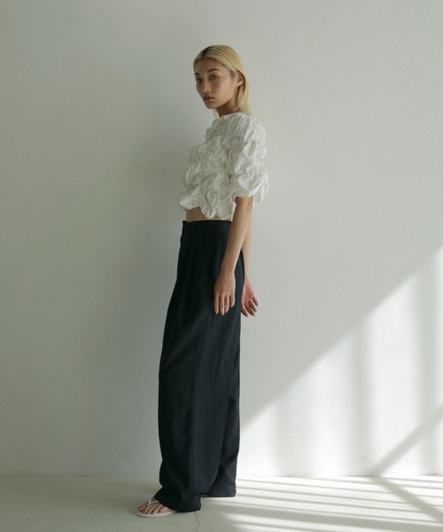 トップス anuke Shirring Short Knit ànuke online store（アンヌーク） / Shirring Short