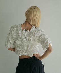 anuke ｜Typewriter Shirring Tops｜WHT｜F ànuke online store（アンヌーク） / Typewriter Shirring