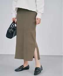 COHINA（コヒナ）の「コットンブレンドリブIラインスカート 【低身長・小柄女性】（スカート）」