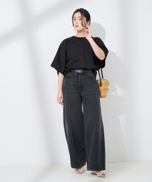 journal standard L'essage（ジャーナルスタンダードレサージュ）の「デザインフォルムカットソー（Tシャツ/カットソー・レディース・ベージュ/ブラック/ホワイト・FREE）」の7枚目の写真