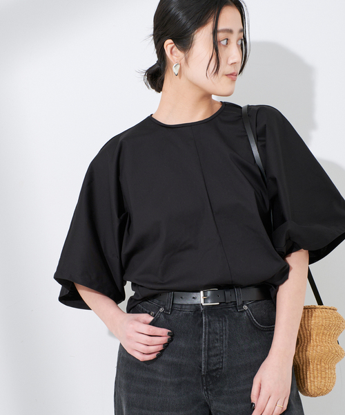 journal standard L'essage（ジャーナルスタンダードレサージュ）の「デザインフォルムカットソー（Tシャツ/カットソー・レディース・ベージュ/ブラック/ホワイト・FREE）」の8枚目の写真