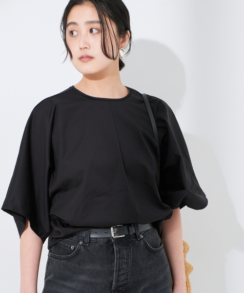 journal standard L'essage（ジャーナルスタンダードレサージュ）の「デザインフォルムカットソー（Tシャツ/カットソー・レディース・ベージュ/ブラック/ホワイト・FREE）」の9枚目の写真