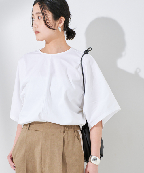 journal standard L'essage（ジャーナルスタンダードレサージュ）の「デザインフォルムカットソー（Tシャツ/カットソー・レディース・ベージュ/ブラック/ホワイト・FREE）」の16枚目の写真