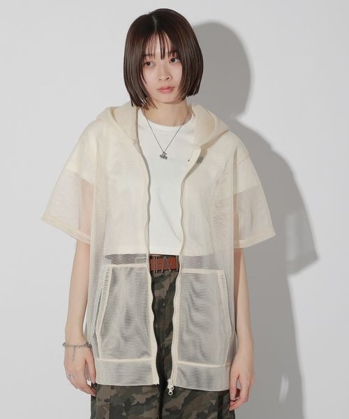 Anui（アニュイ）の「【UNISEX】メッシュジップパーカー（パーカー・レディース・ブラック/アイボリー・MEDIUM）」の11枚目の写真