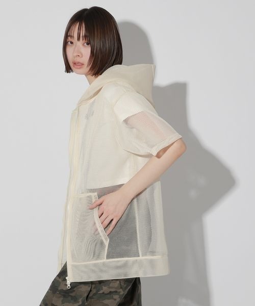 Anui（アニュイ）の「【UNISEX】メッシュジップパーカー（パーカー・レディース・ブラック/アイボリー・MEDIUM）」の12枚目の写真