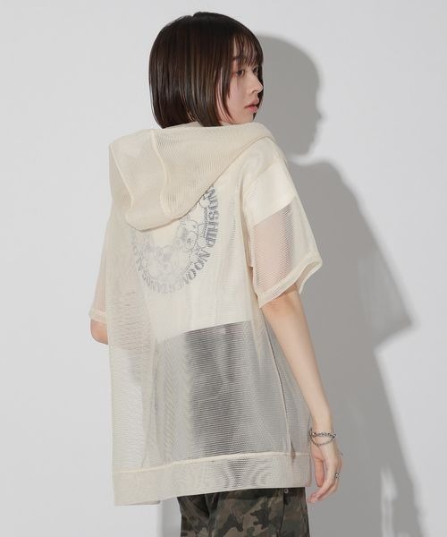 Anui（アニュイ）の「【UNISEX】メッシュジップパーカー（パーカー・レディース・ブラック/アイボリー・MEDIUM）」の13枚目の写真