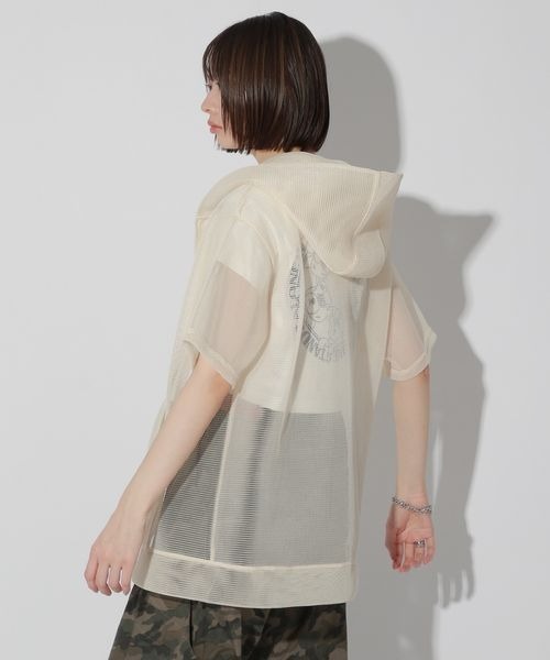 Anui（アニュイ）の「【UNISEX】メッシュジップパーカー（パーカー・レディース・ブラック/アイボリー・MEDIUM）」の14枚目の写真