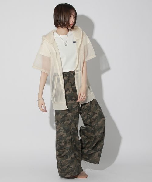 Anui（アニュイ）の「【UNISEX】メッシュジップパーカー（パーカー・レディース・ブラック/アイボリー・MEDIUM）」の20枚目の写真