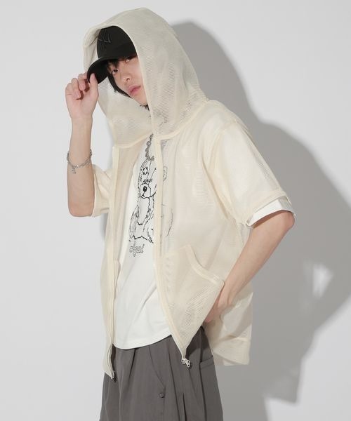 Anui（アニュイ）の「【UNISEX】メッシュジップパーカー（パーカー・レディース・ブラック/アイボリー・MEDIUM）」の22枚目の写真