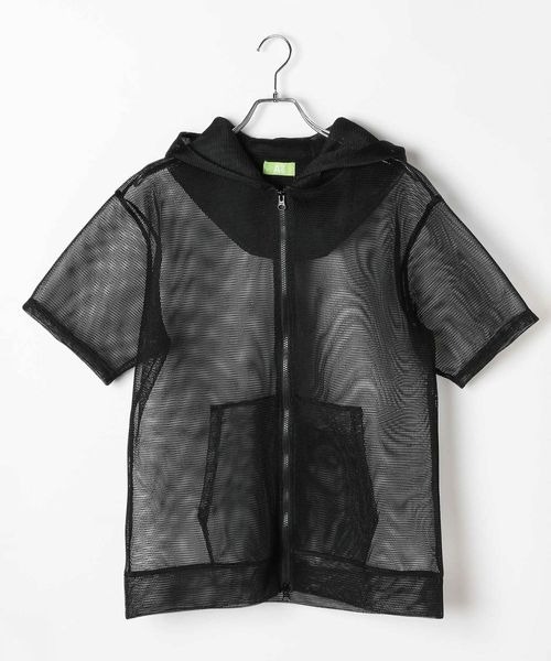 Anui（アニュイ）の「【UNISEX】メッシュジップパーカー（パーカー・レディース・ブラック/アイボリー・MEDIUM）」の4枚目の写真