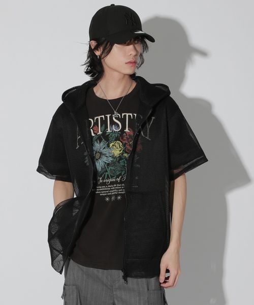 セール】【UNISEX】メッシュジップパーカー（パーカー）｜Anui
