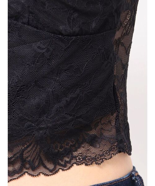dazzlin（ダズリン）の「カップ付レースキャミソール（Tシャツ/カットソー・レディース・ブラック/オフホワイト・FREE）」の9枚目の写真