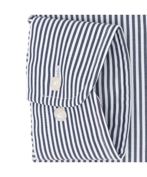 TOKYO SHIRTS（トウキョウシャツ）の「超形態安定ノーアイロン ボタンダウン 長袖ビジネスワイシャツ（ビジネスシャツ・メンズ・ネイビー・首回り42cm-裄丈82cm/首回り43cm-裄丈82cm/首回り37cm-裄丈80cm/首回り39cm-裄丈80cm/首回り39cm-裄丈84cm/首回り41cm-裄丈82cm/首回り41cm-裄丈86cm/首回り42cm-裄丈86cm/首回り43cm-裄丈86cm/首回り37cm-裄丈84cm）」の3枚目の写真