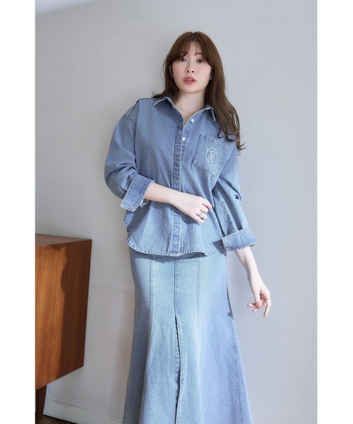 Emblem Logo Denim Shirt Jacket