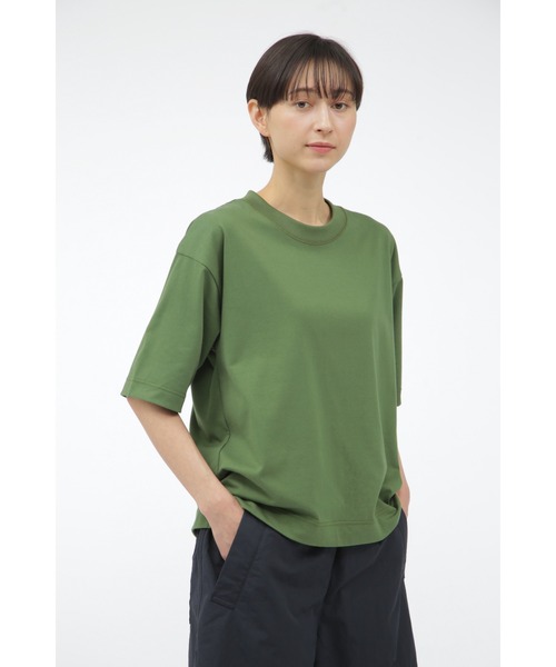 MARGARET HOWELL（マーガレットハウエル）の「COTTON POLYESTER JERSEY TOP（Tシャツ/カットソー・レディース・ホワイト/グリーン/ブラック・2）」の3枚目の写真