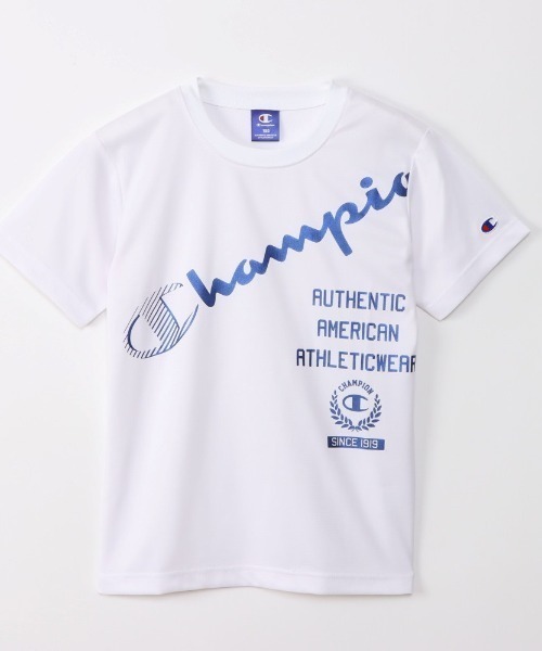 Champion（チャンピオン）の「チャンピオン  チャンピオン 半袖機能Tシャツ_Champion T-SHIRT（Tシャツ/カットソー・キッズ・ホワイト/ブルー/ブラック・130cm/140cm/150cm/160cm）」の2枚目の写真