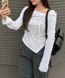 mellowneon | アシメリボンカットソー(Tシャツ/カットソー)