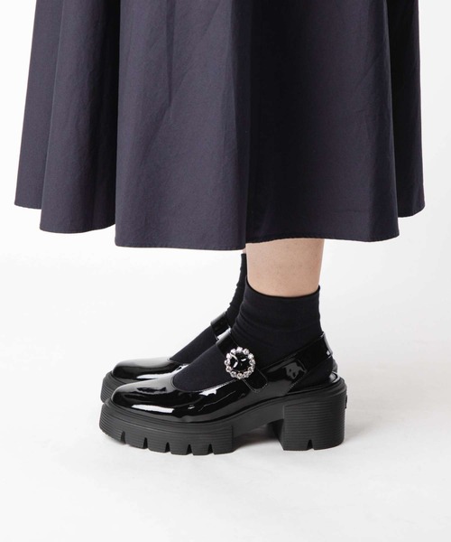 STUART WEITZMAN(スチュアートワイツマン)の「STUART WEITZMAN SOHO GEM MARY JANE SLINGBACK スチュアート・ワイツマン ソーホー メリージェーン スリングバック バレエシューズ(サンダル・レディース・ブラック・37.5/37/36/36.5/35.5)」の15枚目の写真