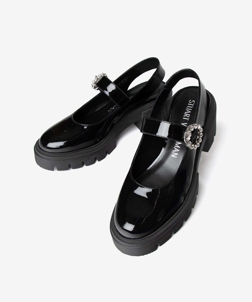 STUART WEITZMAN(スチュアートワイツマン)の「STUART WEITZMAN SOHO GEM MARY JANE SLINGBACK スチュアート・ワイツマン ソーホー メリージェーン スリングバック バレエシューズ(サンダル・レディース・ブラック・37.5/37/36/36.5/35.5)」の2枚目の写真