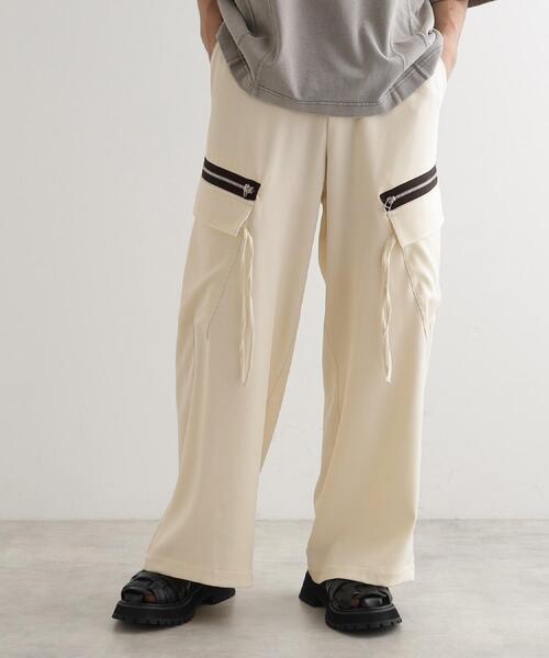 tk.TAKEO KIKUCHI（ティーケータケオキクチ）の「AラインサイドZIPカーゴパンツ（カーゴパンツ・メンズ・ブラック/オフホワイト/チャコールグレー・02/03）」の6枚目の写真