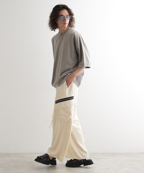 タツアキ 日本製 洗える タスマニアウールブレンド ワンタックパンツ