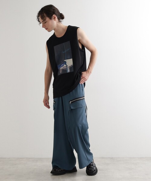 tk.TAKEO KIKUCHI（ティーケータケオキクチ）の「AラインサイドZIPカーゴパンツ（カーゴパンツ・メンズ・ブラック/オフホワイト/チャコールグレー・02/03）」の11枚目の写真