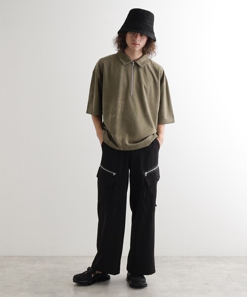 tk.TAKEO KIKUCHI（ティーケータケオキクチ）の「AラインサイドZIPカーゴパンツ（カーゴパンツ・メンズ・ブラック/オフホワイト/チャコールグレー・02/03）」の16枚目の写真