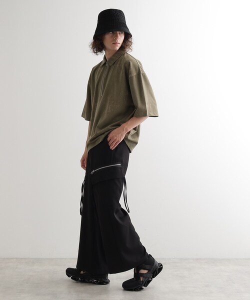 tk.TAKEO KIKUCHI（ティーケータケオキクチ）の「AラインサイドZIPカーゴパンツ（カーゴパンツ・メンズ・ブラック/オフホワイト/チャコールグレー・02/03）」の17枚目の写真