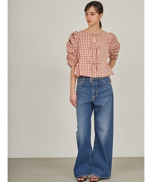 plage プラージュ　ギャザースリーブブラウス　＆　ZARA シューズ　セット セール】【販路限定カラーあり】【セットアップ対応】ギャザー