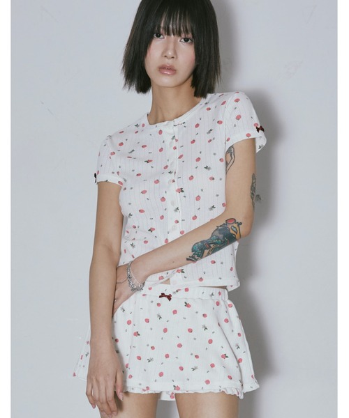 カーディガン A'GEM/9 × .kom 「NIIER NOR/ニーアノア」STRAWBERRY CARDIGANS/ストロベリー カーディガン レ A'GEM/9 × .kom 『NIIER NOR/ニーアノア』STRAWBERRY CARDIGANS