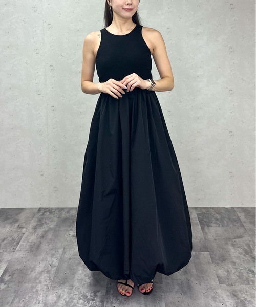 Per sist ence（パーシエンス）の「バルーンロングワンピース/カップ付き（ワンピース・レディース・ブラック/オフホワイト・ONE SIZE）」の4枚目の写真