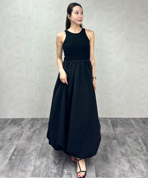 Per sist ence（パーシエンス）の「バルーンロングワンピース/カップ付き（ワンピース・レディース・ブラック/オフホワイト・ONE SIZE）」の5枚目の写真