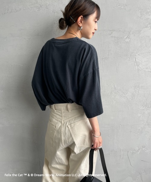 JEANS FACTORY Clothes（ジーンズファクトリークローズ）の「[JEANS FACTORY CLOTHES/ジーンズファクトリークローズ] FILEX A ダメージキャラクターTシャツ（Tシャツ/カットソー・レディース・ブラック・S/M/L）」の16枚目の写真