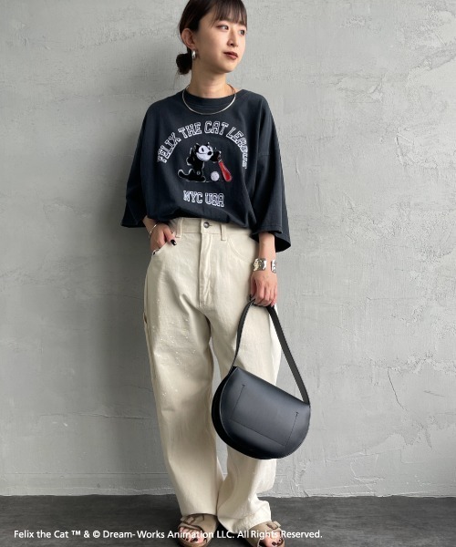 JEANS FACTORY Clothes（ジーンズファクトリークローズ）の「[JEANS FACTORY CLOTHES/ジーンズファクトリークローズ] FILEX A ダメージキャラクターTシャツ（Tシャツ/カットソー・レディース・ブラック・S/M/L）」の12枚目の写真