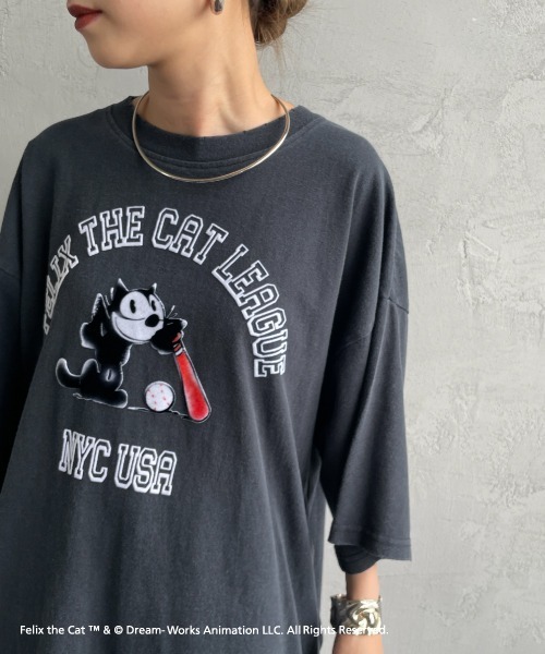 JEANS FACTORY Clothes（ジーンズファクトリークローズ）の「[JEANS FACTORY CLOTHES/ジーンズファクトリークローズ] FILEX A ダメージキャラクターTシャツ（Tシャツ/カットソー・レディース・ブラック・S/M/L）」の22枚目の写真