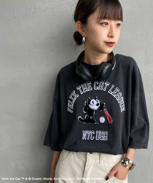 JEANS FACTORY Clothes（ジーンズファクトリークローズ）の「[JEANS FACTORY CLOTHES/ジーンズファクトリークローズ] FILEX A ダメージキャラクターTシャツ（Tシャツ/カットソー・レディース・ブラック・S/M/L）」の14枚目の写真