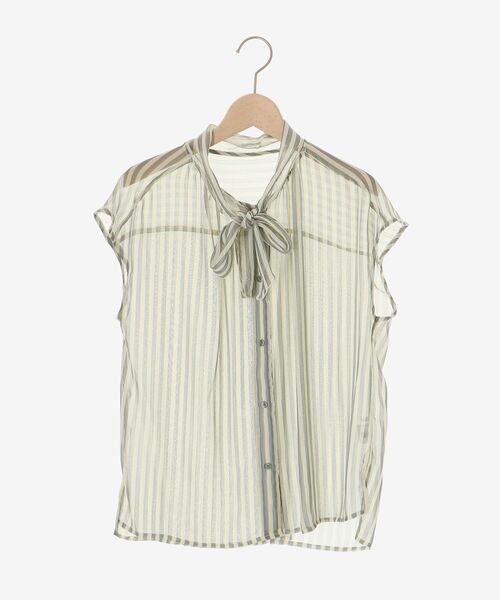 le.coeur blanc（ルクールブラン）の「《手洗い可能》楊柳シアーストライプボウタイブラウス（シャツ/ブラウス・レディース・グレー系その他/ブルー系その他3・38）」の15枚目の写真