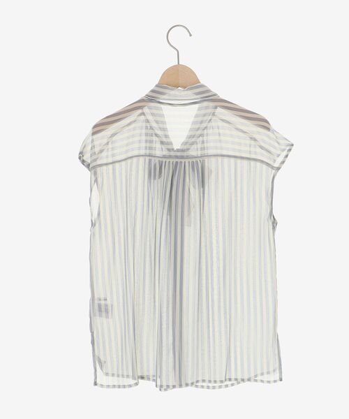 le.coeur blanc（ルクールブラン）の「《手洗い可能》楊柳シアーストライプボウタイブラウス（シャツ/ブラウス・レディース・グレー系その他/ブルー系その他3・38）」の9枚目の写真