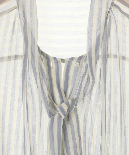 le.coeur blanc（ルクールブラン）の「《手洗い可能》楊柳シアーストライプボウタイブラウス（シャツ/ブラウス・レディース・グレー系その他/ブルー系その他3・38）」の12枚目の写真