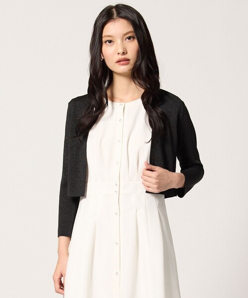 TOCCA(トッカ)の「AIRLY WINGS BOLERO ボレロ(カーディガン/ボレロ・レディース・シルバー系/ピンク系5/アイボリー系/ブラック系5・SMALL/MEDIUM)」の1枚目の写真