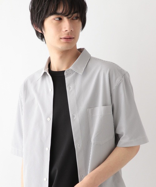GLOBAL WORK(グローバルワーク)の「快適サマーシャツ/サッカー/288184(シャツ/ブラウス・メンズ・ネイビー/ブルー系その他/グリーン/チャコールグレー×ブラック/ホワイト×グレー・SMALL/MEDIUM/LARGE/X-LARGE)」の11枚目の写真