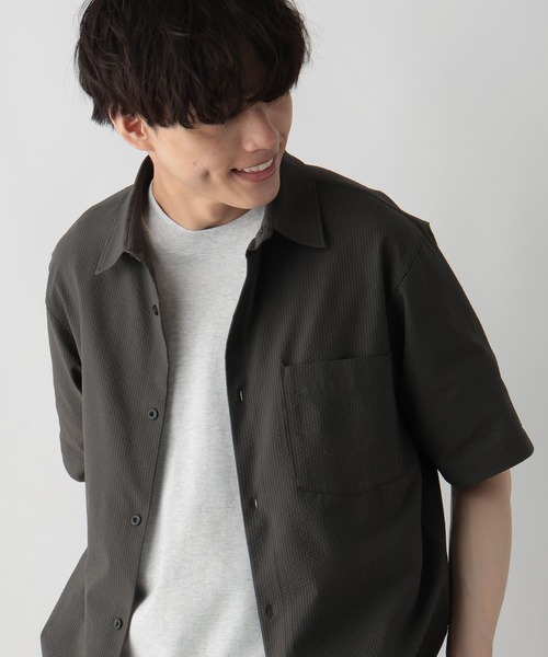 GLOBAL WORK(グローバルワーク)の「快適サマーシャツ/サッカー/288184(シャツ/ブラウス・メンズ・ネイビー/ブルー系その他/グリーン/チャコールグレー×ブラック/ホワイト×グレー・SMALL/MEDIUM/LARGE/X-LARGE)」の17枚目の写真