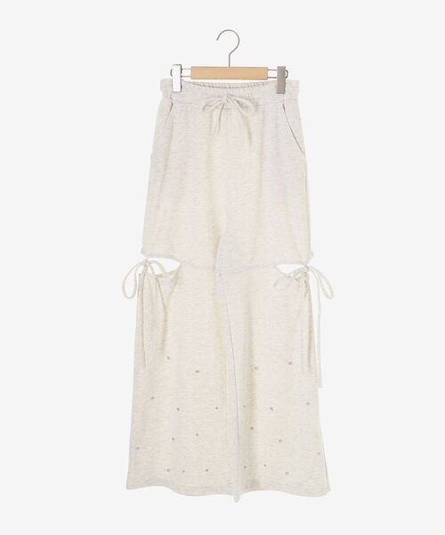 MAJESTIC LEGON(マジェスティックレゴン)の「スリットビジュースウェットパンツ(スウェットパンツ・レディース・オートミール/ピンク/グレー・MEDIUM/SMALL)」の15枚目の写真