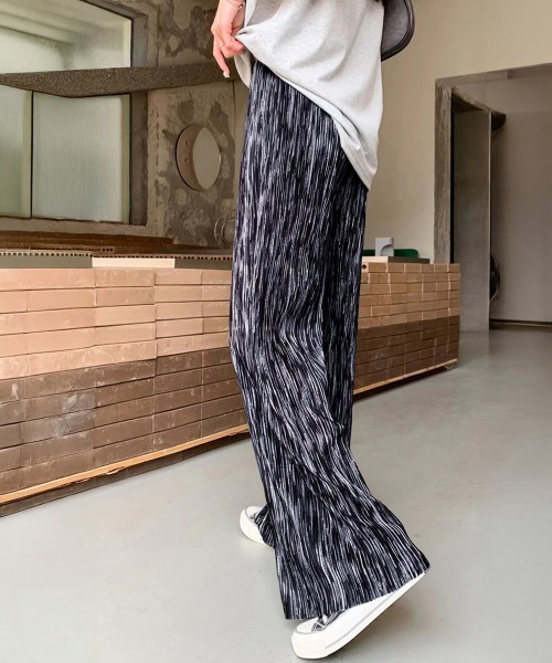 Miniministore(ミニミニストア)の「プリーツパンツ きれいめワイドパンツ春夏(スラックス・レディース・ブラック/ホワイト・M/L)」の6枚目の写真