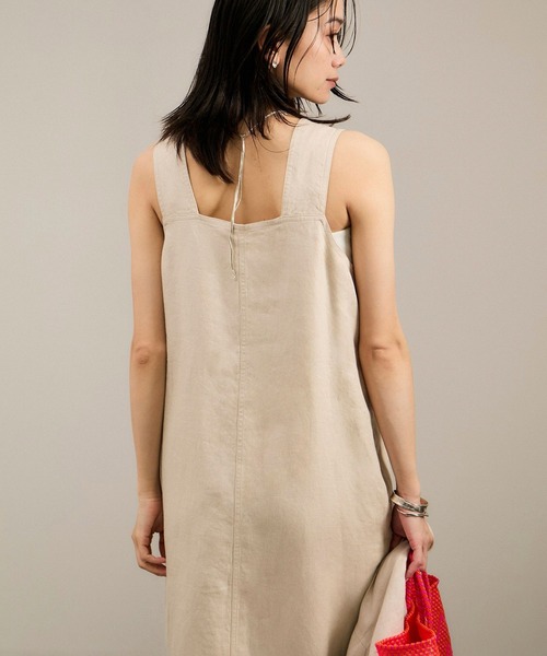 リネンツイルスクエアーネックジャンパースカート（ジャンパースカート