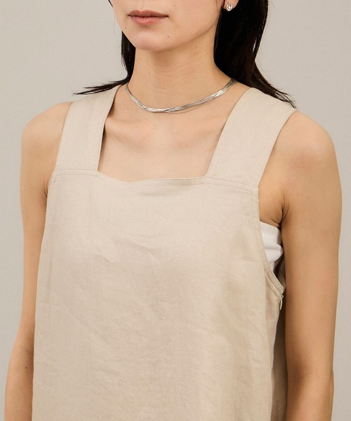 SALON adam et rope'(サロン アダム エ ロペ)の「リネンツイルスクエアーネックジャンパースカート(ジャンパースカート・レディース・ブラック/ピンク/ベージュ・S/M)」の19枚目の写真