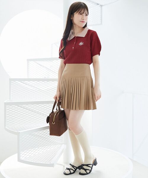 MAJESTIC LEGON(マジェスティックレゴン)の「キラキラプリーツスカート(スカート・レディース・キャメル/グレー/ネイビー・MEDIUM)」の7枚目の写真