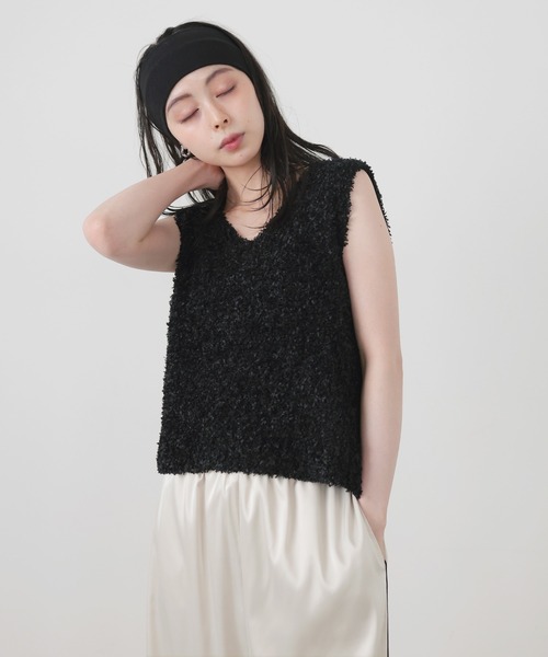 LIAN（リアン）の「サマーフェザーニットベスト（ベスト・レディース・ピンク/ベージュ/アイボリー/ブラック・FREE）」の21枚目の写真