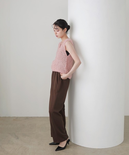 LIAN（リアン）の「サマーフェザーニットベスト（ベスト・レディース・ピンク/ベージュ/アイボリー/ブラック・FREE）」の8枚目の写真